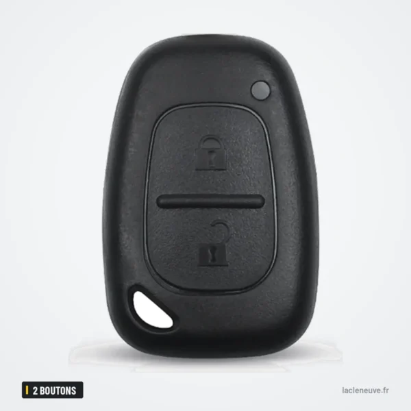 Coque de clé 2 boutons pour Opel Vivaro, Renault Trafic, Nissan Primastar - vue de face, boutons visibles