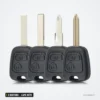 Coque de clé 2 boutons pour Peugeot 206, 307, 407, Citroën C3, C4, lame NE73 - quatre lames différentes comparées côte à côte