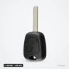 Coque de clé 2 boutons pour Peugeot 206, 307, 407, Citroën C3, C4 - vue de profil, lame visible, sans bouton apparent