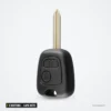 Coque de clé 2 boutons pour Peugeot 206, 307, 407, Citroën C3, C4 - vue de face avec deux boutons et la lame visible