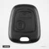 Coque de clé 2 boutons pour Peugeot 207, 307, 407, Citroën C3, C4, C5 - vue de face, deux boutons visibles