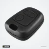 Coque de clé 2 boutons pour Peugeot 207, 307, 407, Citroën C3, C4, C5 - vue de face, cadrage large