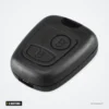 Coque de clé 2 boutons pour Peugeot 207, 307, 407, Citroën C3, C4, C5 - vue de face, cadrage resserré
