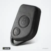 Coque de clé 2 boutons pour Peugeot 306, 307, 406, Citroën Berlingo - vue de face avec anneau de fixation