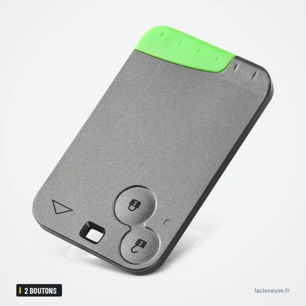 Coque de clé 2 boutons pour Renault Laguna, Espace, Velsatis - carte à puce vue de dessous