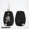 Coque de clé 2 boutons pour Renault Mégane, Clio, Dacia Logan, lame vierge - coque ouverte avec lame