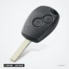 Coque de clé 2 boutons pour Renault Mégane, Clio, Dacia Logan, lame vierge - vue de face, deux boutons