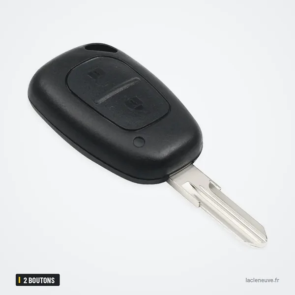 Coque de clé 2 boutons pour Renault Trafic, Master, Vivaro, Kangoo - tête de clé seule vue de profil