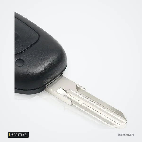 Coque de clé 2 boutons pour Renault Trafic, Master, Vivaro, Kangoo - clé complète vue de trois quarts