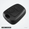 Coque de clé 2 boutons sans logo pour Peugeot, Citroën, Toyota, lame VA2/HU83 - vue de face, boutons ronds
