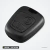Coque de clé 2 boutons sans logo pour Peugeot, Citroën, Toyota, lame VA2/HU83 - vue de face, boutons rectangulaires