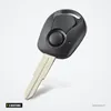 Coque de clé 2 boutons pour SsangYong Actyon, Kyron, Rexton - vue de profil, tête inclinée