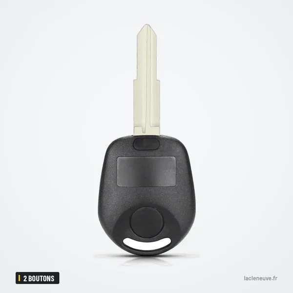 Coque de clé 2 boutons pour SsangYong Actyon, Kyron, Rexton - vue de dos, boîtier lisse