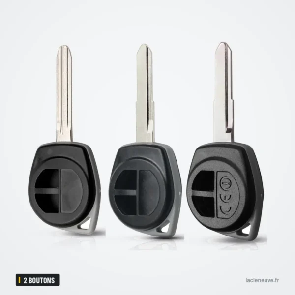Coque de clé 2 boutons pour Suzuki Swift, SX4, Vitara, Jimny - trois coques différentes côte à côte