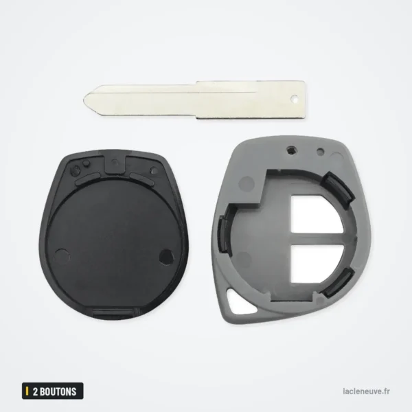 Coque de clé 2 boutons pour Suzuki Swift, SX4, Vitara, Jimny - lame et coque séparées, vue éclatée