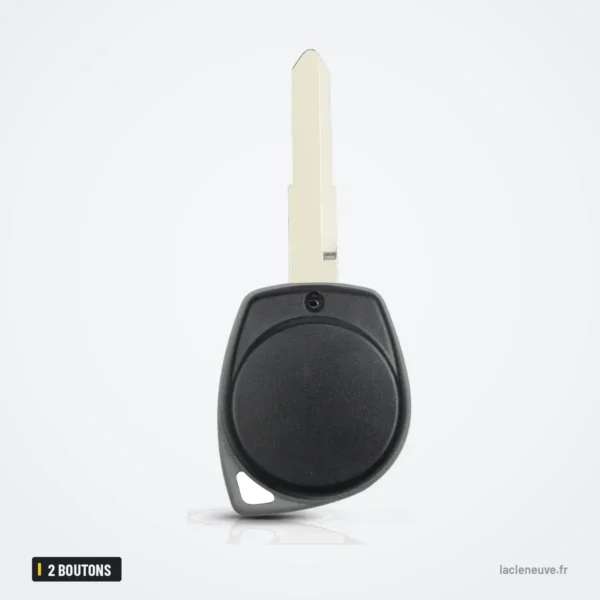 Coque de clé 2 boutons pour Suzuki Swift, SX4, Vitara, Jimny - vue de dos, forme arrondie sans lame