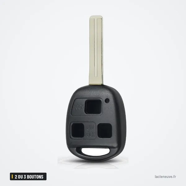 Coque de clé 2 ou 3 boutons pour Lexus ES, GS, RX, LX - coque seule, vue de face