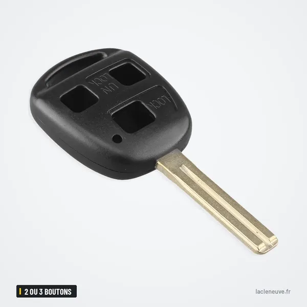 Coque de clé 2 ou 3 boutons pour Lexus ES, GS, RX, LX - coque avec lame insérée et deux boutons