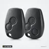 Coque de clé 2 ou 3 boutons pour Renault Clio 3, Twingo, Dacia Duster - deux boîtiers vus de face et de profil