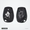 Coque de clé 2 ou 3 boutons pour Renault, Dacia, Nissan, sans lame - coque ouverte, intérieur vide vu de dos
