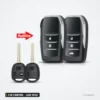 Coque de clé 2 ou 3 boutons pour Toyota Camry, RAV4, Corolla, Prado, lame TOY43 - deux clés côte à côte, une modifiée