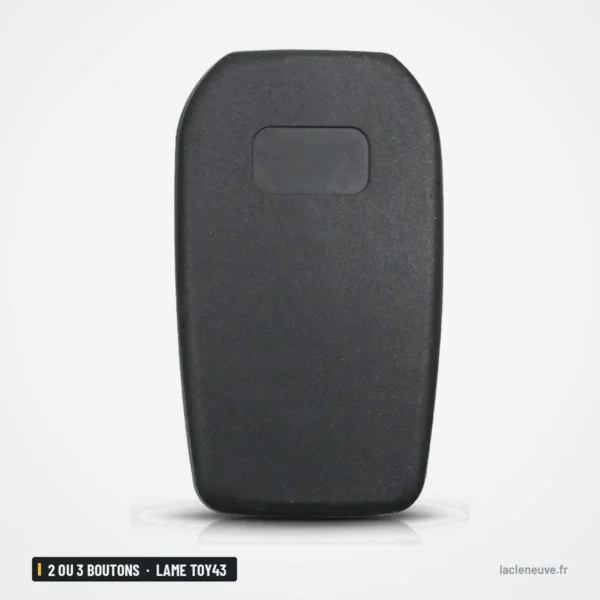 Coque de clé 2 ou 3 boutons pour Toyota Camry, RAV4, Corolla, Prado, lame TOY43 - dos de la coque, surface lisse sans lame