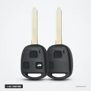 Coque de clé 2 ou 3 boutons pour Toyota Yaris, Corolla, Avensis, RAV4 - deux clés identiques côte à côte, lame sortie