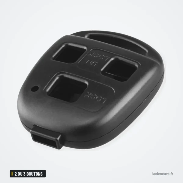 Coque de clé 2 ou 3 boutons pour Toyota Yaris, Land Cruiser, Lexus RX300, ES300 - vue de face, trois boutons arrondis