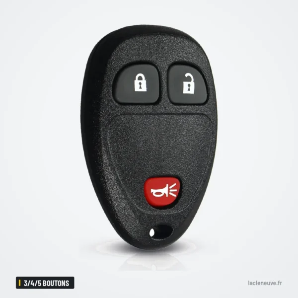 Coque de clé 3/4/5 boutons pour Chevrolet Colorado, GMC Canyon, Hummer H3 - vue de face, trois boutons dont alarme
