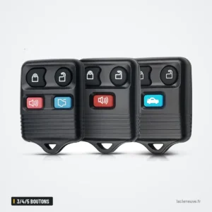 Coque de clé 3/4/5 boutons pour Ford Escape, Transit, Connect - trois télécommandes alignées, plusieurs boutons