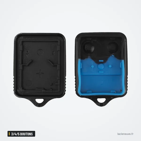 Coque de clé 3/4/5 boutons pour Ford Escape, Transit, Connect - coque ouverte, intérieur bleu visible