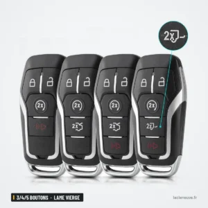 Coque de clé 3/4/5 boutons pour Ford Mondeo, Kuga, Edge, Explorer - quatre télécommandes en éventail avec une lame