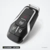 Coque de clé 3/4/5 boutons pour Ford Mondeo, Kuga, Edge, Explorer, lame vierge - vue de trois quarts avec boutons en relief