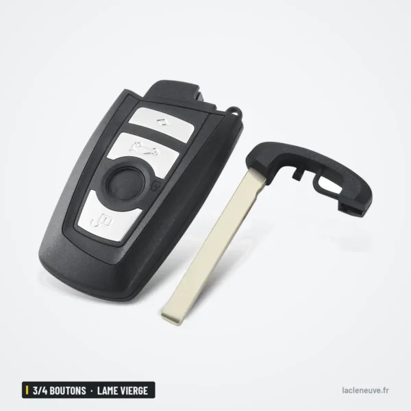 Coque de clé 3/4 boutons pour BMW Série 3, 5, 7, X5, lame vierge - coque et lame déployée séparées
