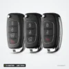 Coque de clé 3/4 boutons pour Hyundai ix35, Elantra, lame TOY40 ou HY20 - trois clés identiques côte à côte
