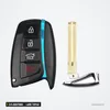 Coque de clé 3/4 boutons pour Hyundai Tucson, Santa Fe, Genesis, lame TOY40 - lame déployée à côté de la clé