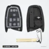 Coque de clé 3/4 boutons pour Hyundai Tucson, Santa Fe, Genesis, lame TOY40 - coque ouverte, lame et mécanisme visibles