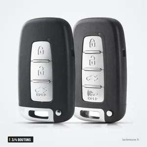 Coque de clé 3/4 boutons pour Kia Sorento, Optima, Hyundai i30, Sonata - deux versions assemblées côte à côte