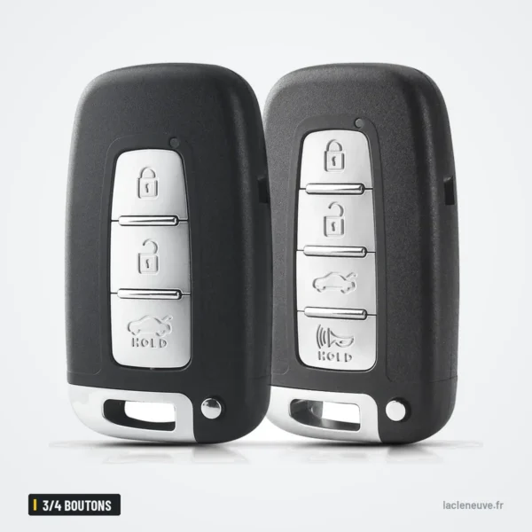 Coque de clé 3/4 boutons pour Kia Sorento, Optima, Hyundai i30, Sonata - deux versions assemblées côte à côte