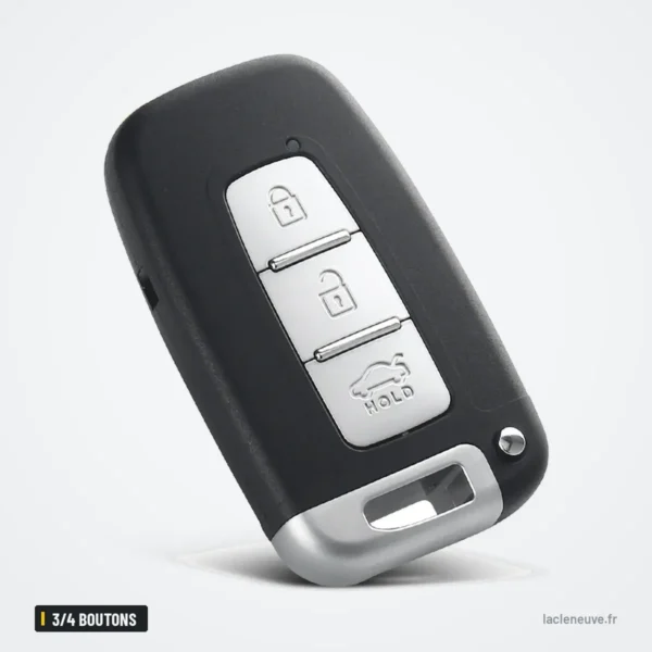 Coque de clé 3/4 boutons pour Kia Sorento, Optima, Hyundai i30, Sonata - vue de face, deux boutons visibles