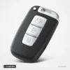 Coque de clé 3/4 boutons pour Kia Sorento, Optima, Hyundai i30, Sonata - vue de profil, trois boutons alignés