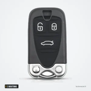 Coque de clé 3 boutons pour Alfa Romeo 159, Brera, 156, Spider - vue de face, quatre boutons