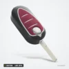 Coque de clé 3 boutons pour Alfa Romeo Mito, Giulietta, 159, lame SIP22 - vue de trois quarts, lame visible