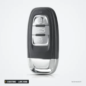 Coque de clé 3 boutons pour Audi A3, A4, A5, A6, lame HU66 - clé à boutons, vue de face