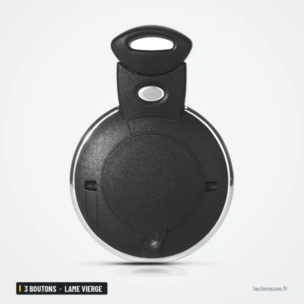 Coque de clé 3 boutons pour BMW Mini Cooper R56, lame vierge - clé ronde fermée, vue de face