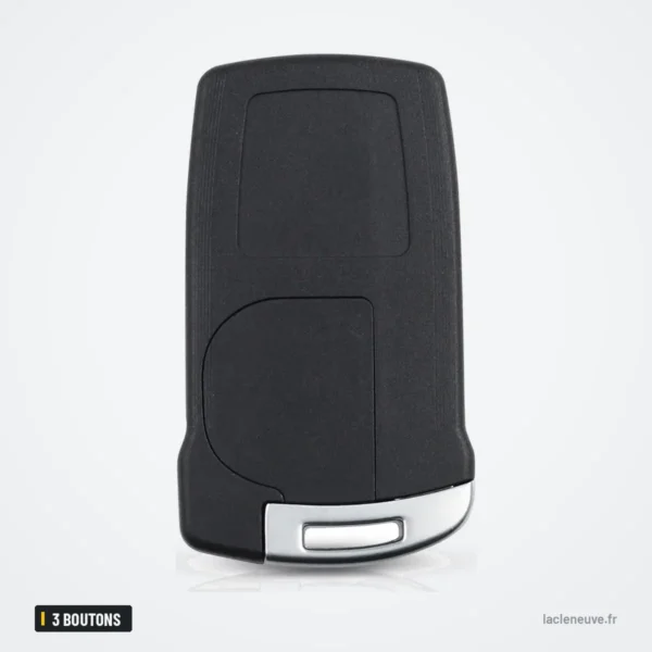 Coque de clé 3 boutons pour BMW Série 1, 3, 5, 6, 7 (E65-E93) CAS1 - dos du boîtier, profil lisse