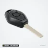 Coque de clé 3 boutons pour BMW Série 3, Série 5, X3, X5, lame HU92/HU58 - vue de face, boutons visibles, sans lame