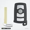 Coque de clé 3 boutons pour BMW Série 7, E65, E66, E67, lame vierge - lame détachée, posée à gauche du boîtier