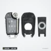 Coque de clé 3 boutons pour Citroën C3, C4, Peugeot 208, 308, lame HU83 ou VA2 - coque démontée en trois éléments séparés