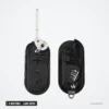 Coque de clé 3 boutons pour Fiat 500, Panda, Ducato, Peugeot Boxer, lame SIP22 - boîtier ouvert, circuit et antenne visibles